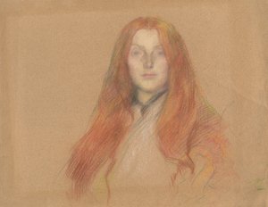 オフィーリアの頭の研究 作： Edwin Austin Abbey