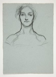 パステル習作 (.2228): 若い女性の肖像 作： Edwin Austin Abbey