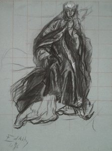 女王のための習作、劇の場面より、ハムレット、第 3 幕、第 2 場 作： Edwin Austin Abbey