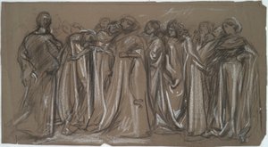 囚われた美徳の研究、図の研究 作： Edwin Austin Abbey
