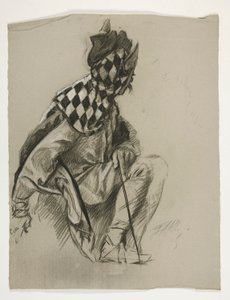 聖杯の探索のための道化師の習作 (未使用) 作： Edwin Austin Abbey