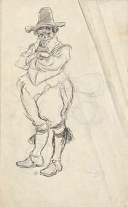 XVII世紀cの男の研究。 オランダの衣装 - 正体不明。 逆の研究 作： Edwin Austin Abbey