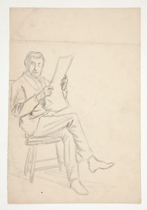 読書をしている男性の研究 作： Edwin Austin Abbey