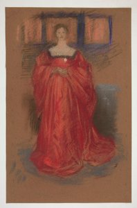 ルネサンスの衣装を着た女性の習作 - (シェイクスピア劇の正体不明のイラスト?) 作： Edwin Austin Abbey