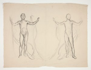 二人の火炎放射器の研究 作： Edwin Austin Abbey