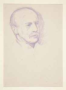 研究、男性の肖像画の頭、エドワード 7 世の戴冠式の肖像画 作： Edwin Austin Abbey