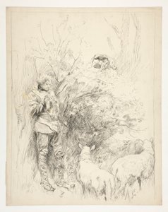 水仙の歌。 羊飼いと愚か者 作： Edwin Austin Abbey