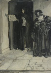 デュークと修道士トーマス、「メジャー フォー メジャー」より、第 1 幕、第 3 場 作： Edwin Austin Abbey