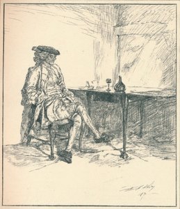手紙。未発表のペン画、1890年、1923年 作： Edwin Austin Abbey