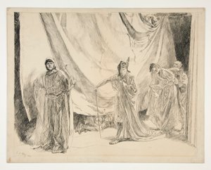 プレーヤーの再入場、第 V 幕、シーン I、真夏の夜のイラスト 作： Edwin Austin Abbey