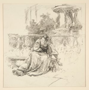 破れた手紙、第 1 幕第 2 場、ヴェローナの 2 人の紳士より 作： Edwin Austin Abbey