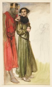 身元不明のシェイクスピア シーン (2 人の男性) 作： Edwin Austin Abbey