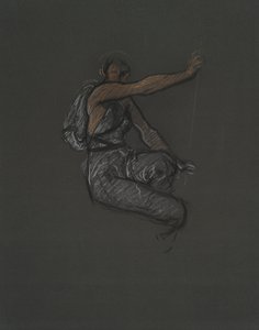 ペンシルベニア州議会議事堂、ハリスバーグ、1902-1911年での壁画プロジェクトの正体不明の人物研究 作： Edwin Austin Abbey
