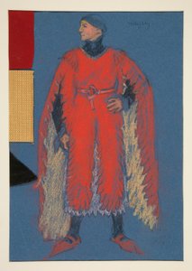 ウィロビー、ヘンリー・アーヴィングの衣装スケッチ 作： Edwin Austin Abbey
