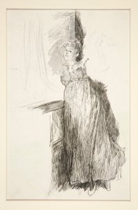 窓際の女性 - 正体不明のイラスト 作： Edwin Austin Abbey
