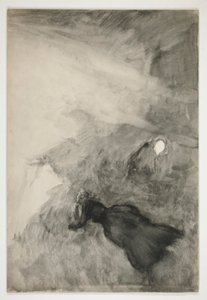 読書する女性、こちらを見つめる姿（未確認イラスト） 作： Edwin Austin Abbey