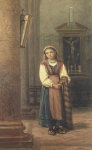 教会のイタリアの女の子 作： Edwin Bale