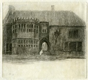 ザレッドライオンイン、グラストンベリー、サマセット、1881 作： Edwin Edwards