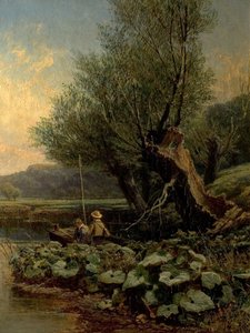 若い釣り人、1868 作： Edwin Ellis