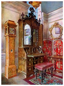18世紀初頭の家具のグループ、1910年。
