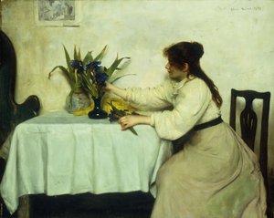花を生ける、1897 作： Edwin Harris