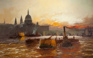 ロンドンのプール、1940-45 作： Edwin Henry Eugene Fletcher