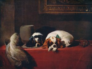 キングチャールズスパニエルザキャバリアーズペット、1845年、c1915