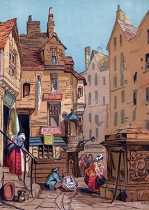 ジョン・ノックスの家、エジンバラ、19 世紀。 作： Edwin Jewitt