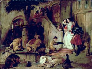 昔の中庭の様子 作： Edwin Landseer