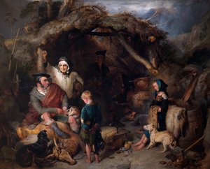 違法なハイランドウイスキースティル、1829年頃（パネルに油彩） 作： Edwin Landseer