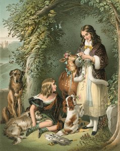 スタッフォードの侯爵とレディ・イブリン・ガワー（サザーランドチルドレン） 作： Edwin Landseer