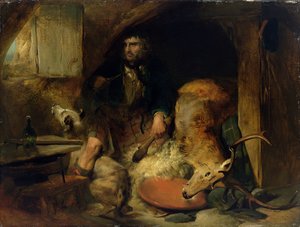 サベージ、c.1838（キャンバスに油彩、パネル上に配置） 作： Edwin Landseer