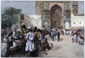 1880年、インドのラホールにある屋外レストラン。
