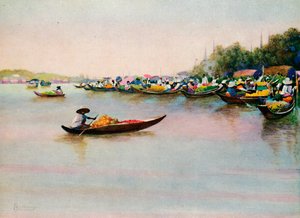 「ザ リバー マーケット、バンコク」、1913 年 作： Edwin Norbury