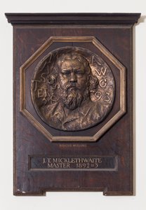 ジョンT.ミクルスウェイトをフィーチャーしたメダル、1893年頃 作： Edwin Roscoe Mullins