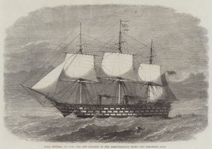 HMSビクトリア、102銃、地中海艦隊の新しい旗艦 作： Edwin Weedon