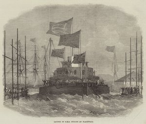 ブラックウォールでのHMSサイクロプスの発売 作： Edwin Weedon