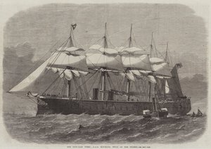 テムズ川を拠点とする鉄製艦隊、HMSミノタウロス 作： Edwin Weedon