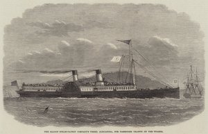 テムズ川の旅客輸送用のSaloon Steam-Packet Companyのアレクサンドラ船 作： Edwin Weedon