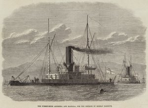 ボンベイハーバーの防衛のための砲塔艦アビシニアとマグダラ 作： Edwin Weedon