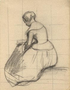 読む女、メイフラワー号の船室でのコンパクトへの署名のためのスケッチ 作： Edwin White