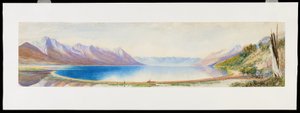 The Upper Reach of Lake Wakatipu, olhando para o sul, South Island, Nova Zelândia 作： Edwyn Frederick Temple