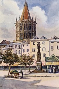 ライン川ケルン、ケルン（カラーリトグラフ） 作： Effie Jardine
