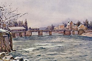 ライン川ラインフェルデン（カラーリトグラフ） 作： Effie Jardine