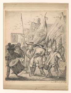 ディーレンの風刺 作： Egbert van Heemskerck (II) (signed by artist)