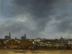 1654年の爆発後のデルフトの眺め 作： Egbert van der Poel
