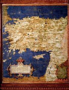 数学者・宇宙飛行士・イタリア人建築家のエグナツィオ・ダンティ（1536-1586）が作成したアナトリア地図。1567年頃フィレンツェ、ヴェッキオ宮殿、マッパモンドの部屋（Sala del Mappamondo