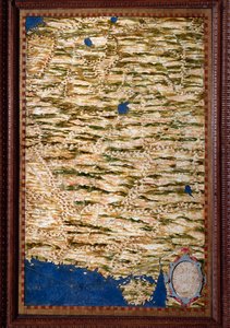 La Sogdiane（ウズベキスタン、タジキスタン、アフガニスタンの一部を占める領土） Egnazio Danti（1536-1586）が作成した地図。1567年頃。フィレンツェ、ヴェッキオ宮殿、マッパモンドの部屋（Sala del Mappamondo 作： Egnazio Danti