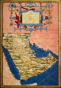エグナツィオ・ダンティ（1536-1586）が作成したアラビアの地図 1567年頃 地理的地図の部屋のキャビネットの絵ヴェッキオ宮殿、マッパモンドの間 フィレンツェ 作： Egnazio Danti