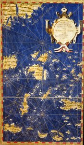 1570年頃 「地理的地図の広間」よりフィリピンの地図（パネルに油彩 作： Egnazio Danti